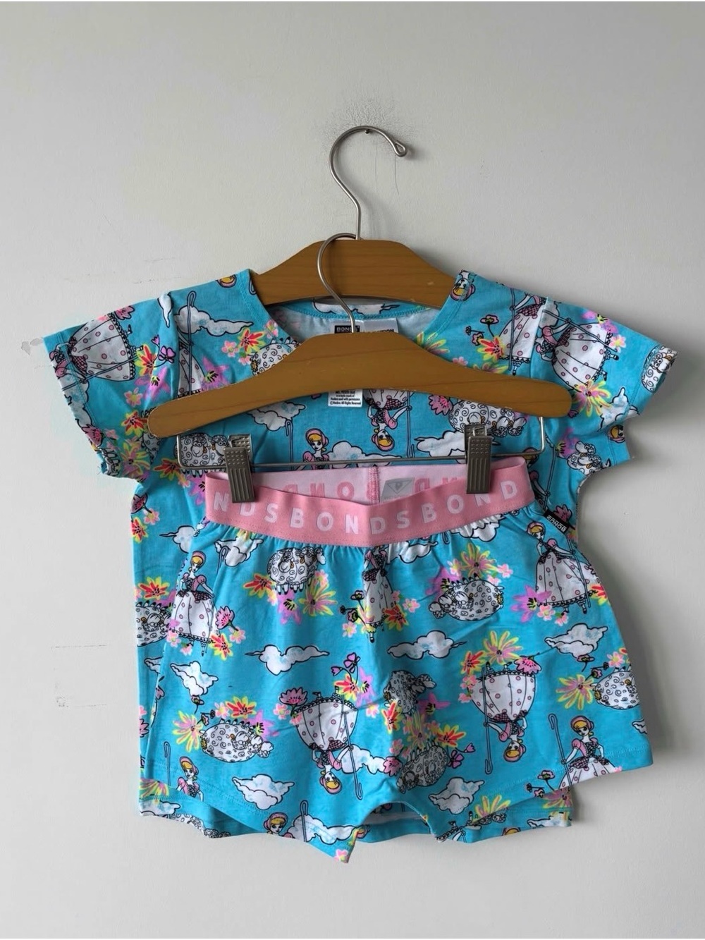 Bonds Turquoise Hot Air Balloon Print Short Sleeve Romper with Pink Waistband